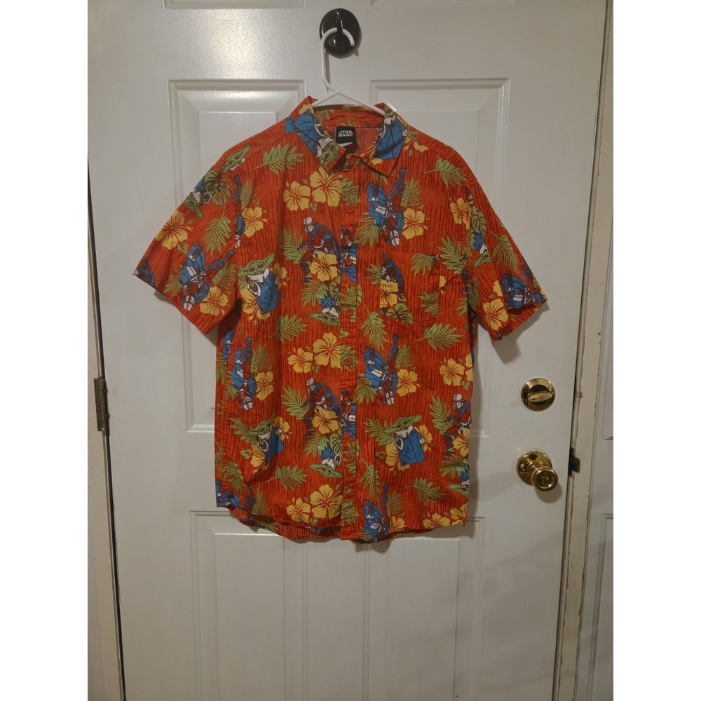 Star Wars Mandalorian Grogu Yoda Hawaiian Shirt, Size: Large